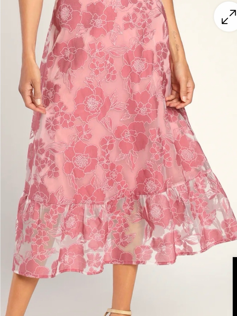 Lulu's Mauve Pink Burnout Floral Two-Piece Dress Set - Picture 5 of 6